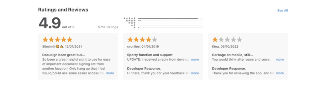 Docusign ratings