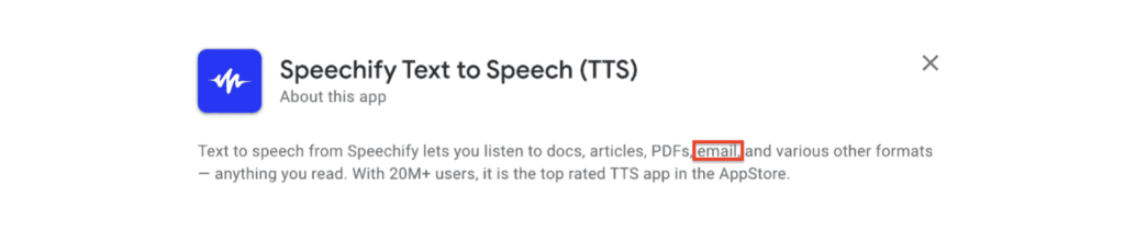 Speechify Long Description Frequency