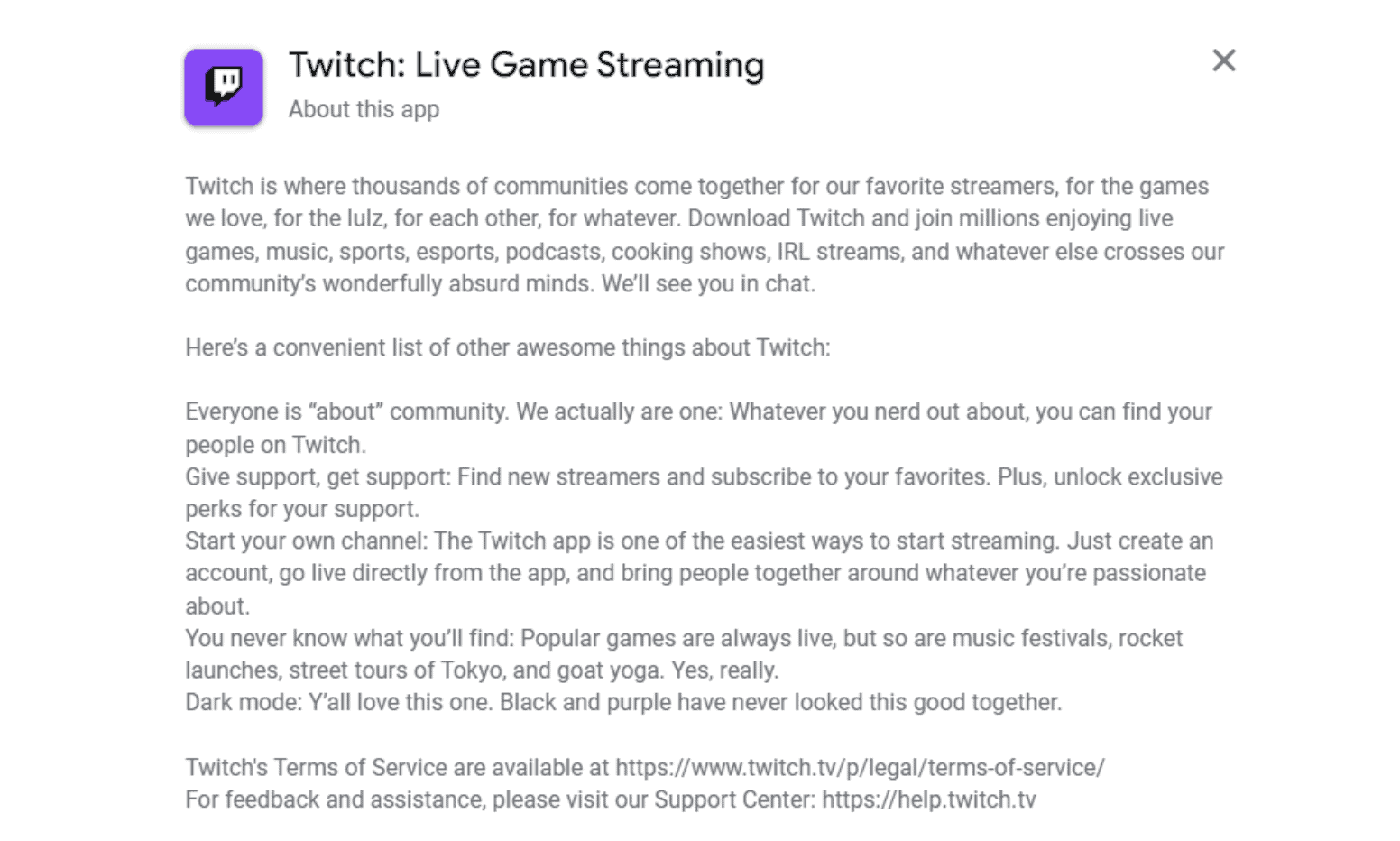 Twitch Long Description