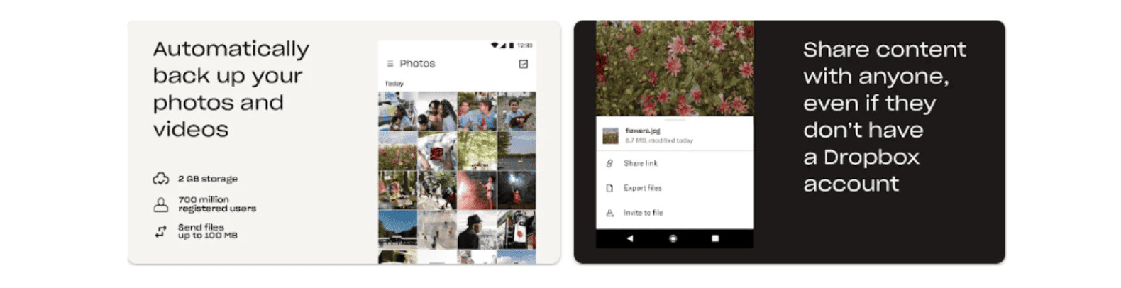 Dropbox screenshots