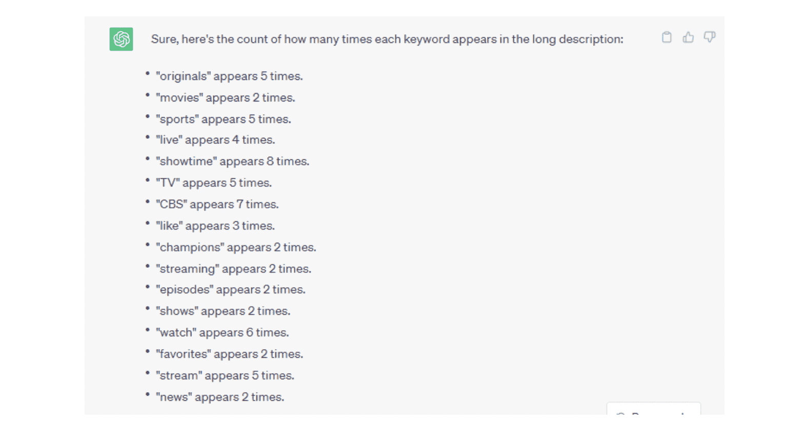 Paramount Keyword Density