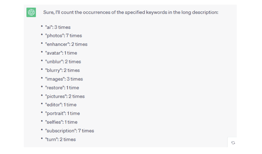 Remini Keyword Density