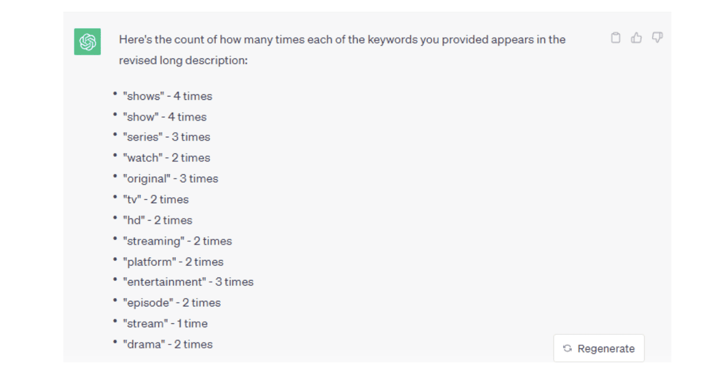 ReelShort Keyword Density