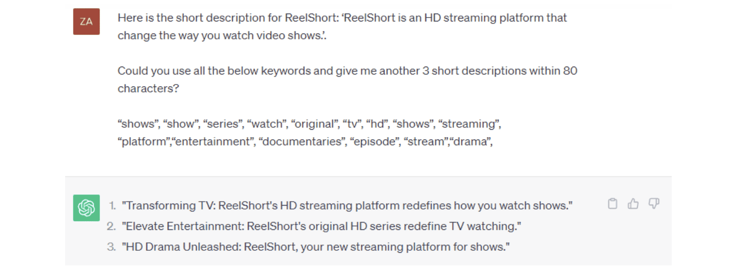 ReelShort Short Description