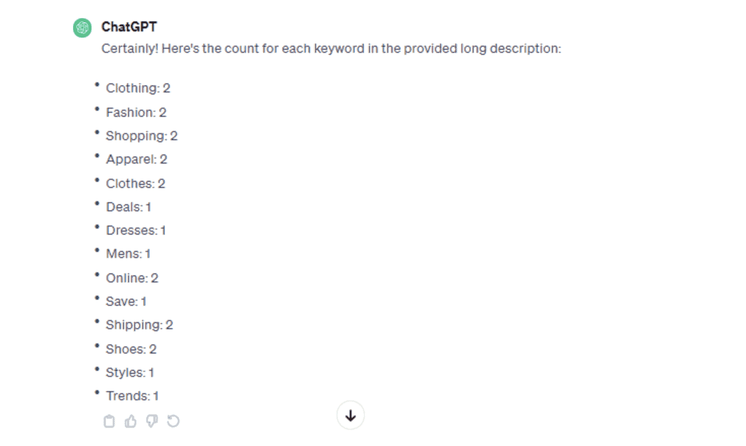 SHEIN Keyword Density