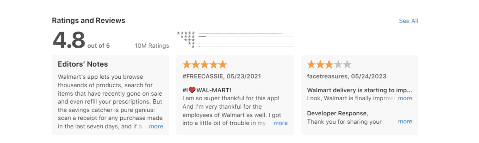 Walmart Ratings