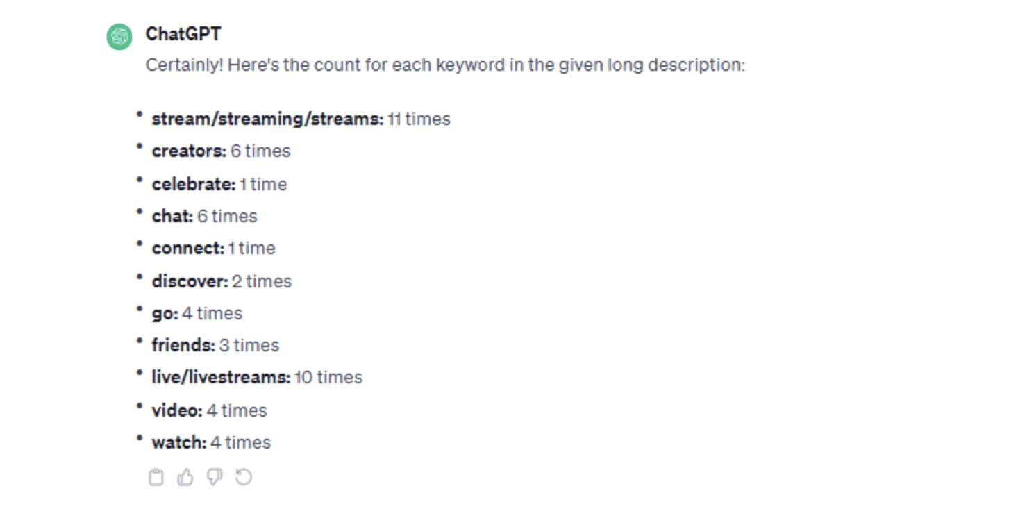 Tango keyword density