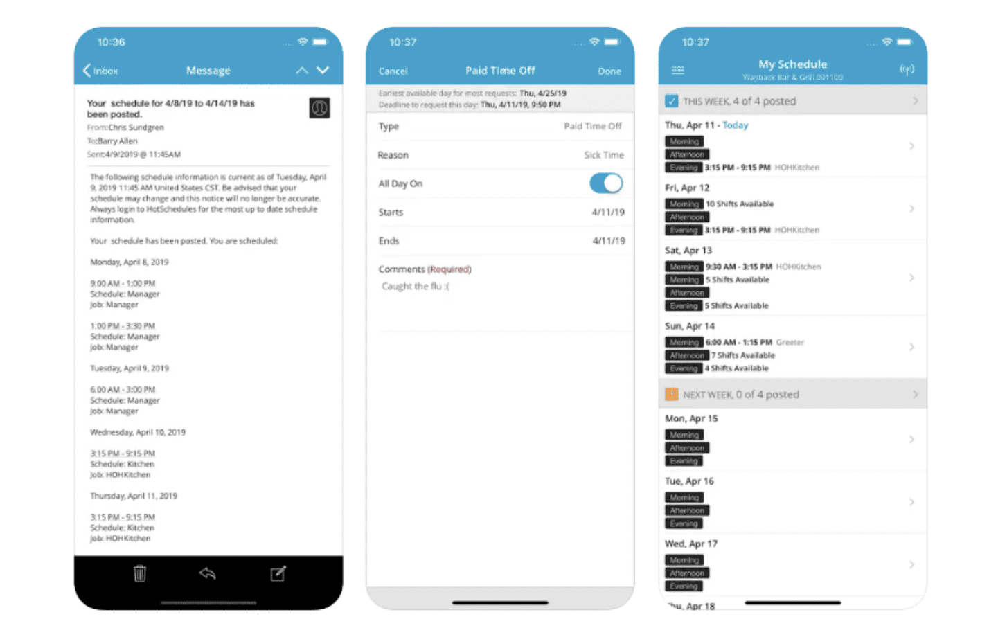 HotSchedules Screenshots