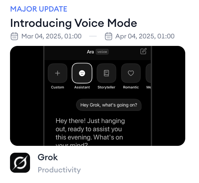 Grok in-app events
