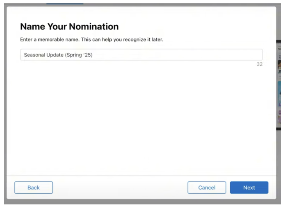 Nomination name